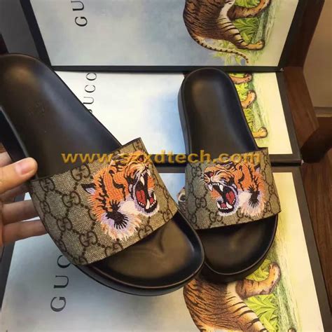 fake gucci tiger slippers|Gucci shoes counterfeit.